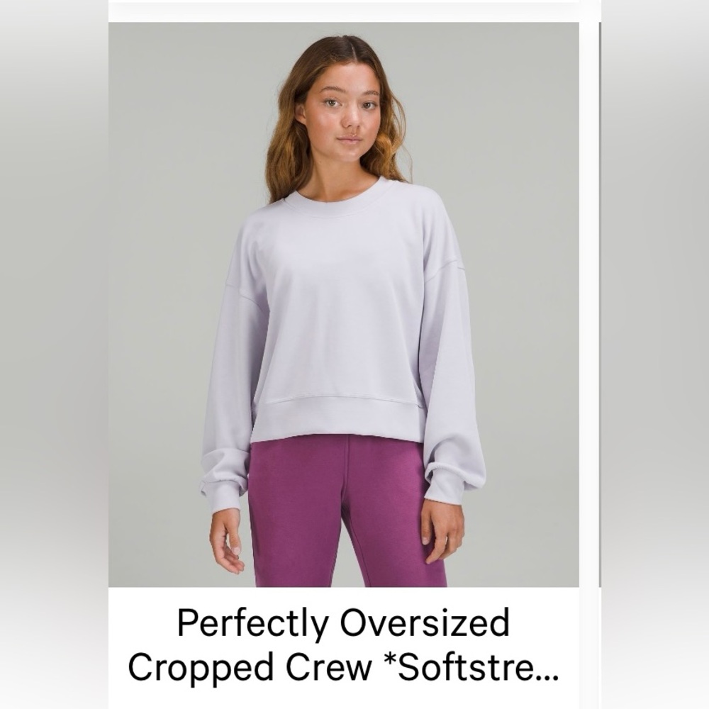 Lululemon Oversized Cropped Crew Sweatshirt - Faint Lavender